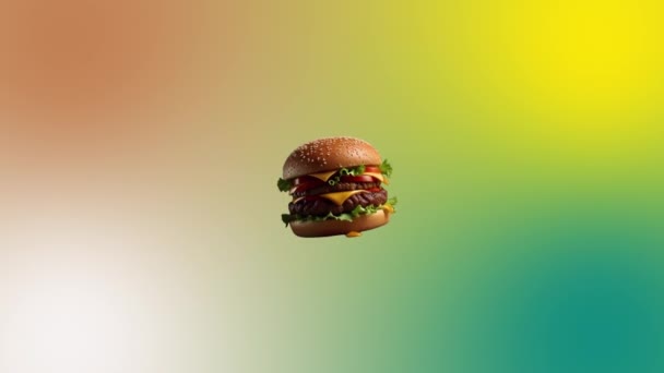 Elvont Háttér Készült Színes Burger Színes Háttér — Stock videók