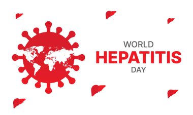 Kart vektör tasarımı için mutlu dünya hepatit günü şablonu kullanımı, minimalist ve modern konsept, kapak, arkaplan, kalp, akciğer, uluslararası