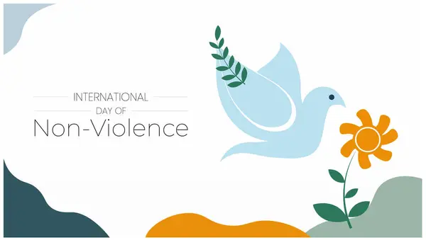 stock vector International Day of Non-Violence is the desire for a culture of peace, tolerance, understanding, and non-violence United Nations 