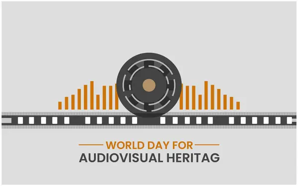 Görsel ve işitsel Miras için Dünya Günü. 27 Ekim. Pankart için şablon