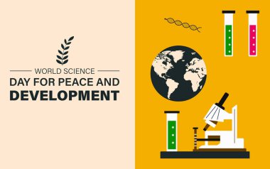 Barış ve Gelişim için Dünya Bilim Günü arkaplan tasarımı