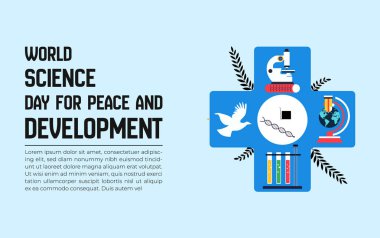 Barış ve Gelişim için Dünya Bilim Günü arkaplan tasarımı
