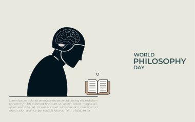 World Philosophy Day. Template for card, poster, banner. clipart