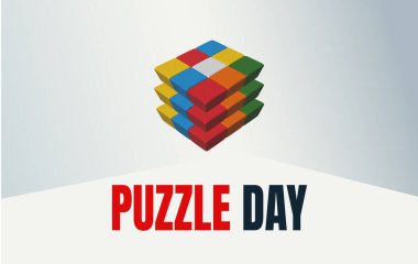 Puzzle day in january design templet clipart