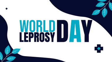 28 Ocak için Dünya Cüzzam Günü tema şablonu, tasarım templet bayrağı