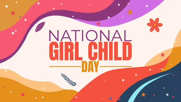 Uluslararası Yaratıcı Kız Çocuk Günü konsepti. Banner için kız çocuk günü yaratıcı tasarımı