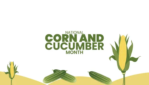 Ulusal Mısır ve Salatalık Ayı şablonu. Havalı Salatalıklar ve Tatlı Mısır, Mevsimlik Kutlama