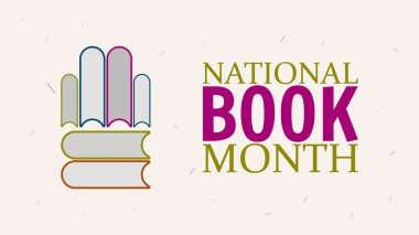 Ekim ayında arkaplan, pankart, pankart, kart ve poster tasarımı için kullanılacak Ulusal Kitap Ayı şablonu şablonu