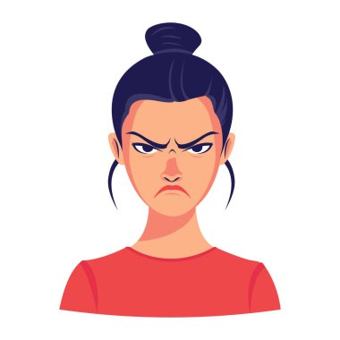 Kızgın Kız düz vektör çizimi