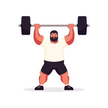 Ağır Ağırlık Vektörü Resmini Kaldıran Adam