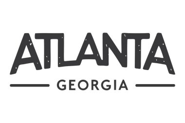Atlanta, Georgia Klasik Metin Vektörü Tasarımı