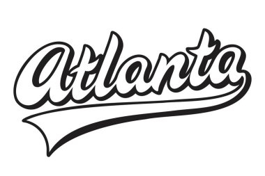 Atlanta Betik Beyzbol Metin Vektörü Tasarımı