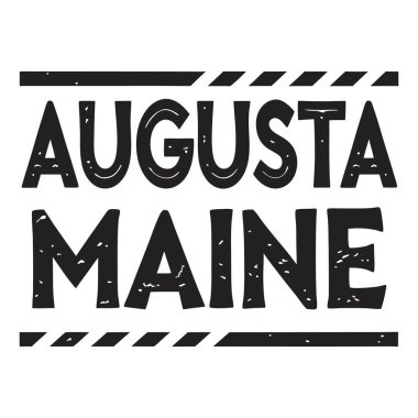 Augusta Maine Vintage Typography Kalın Yazıtipi ABD Şehri İsim Vektörü İllüstrasyonu