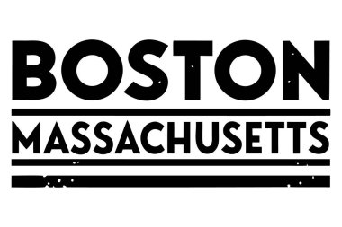 Boston, Massachusetts Minimalist Tipografi Vektörü