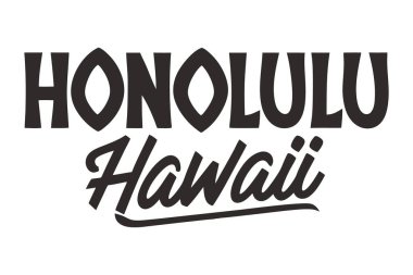 Honolulu, Hawaii Senaryo Tipografi Vektörü