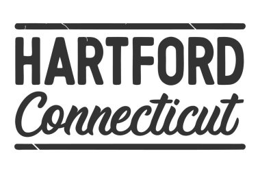 Hartford, Connecticut Senaryo Tipografi Vektörü
