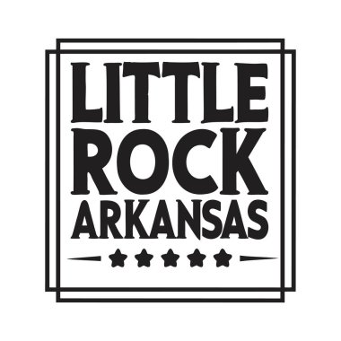 Little Rock, Arkansas Tipografi Yıldızları Vektörü