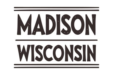 Madison, Wisconsin Tipografi Vektör Tasarımı