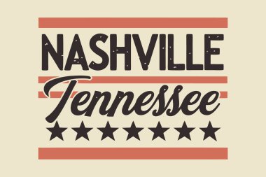Nashville, Tennessee Retro Stars Vektörü