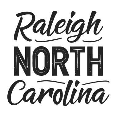 Raleigh, Kuzey Carolina, Senaryo ve Tipografi Vektörü