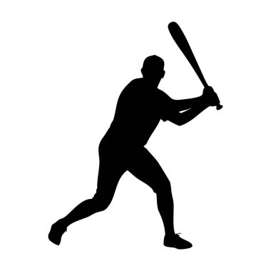 Beyzbolcu Siluet Sallanan Yarasa, Vektör Resimleri