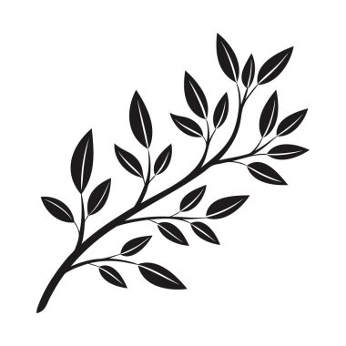 Yaprak Vektörü İllüstrasyonlu Siyah Şube
