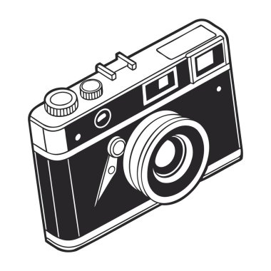 Vintage fotoğraf makinesi vektör çizim