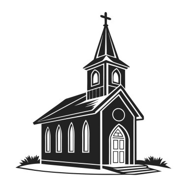 Kilise bina siluet vektör çizim