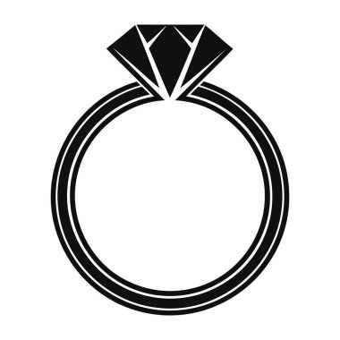 Elmas halka ikonu vektör illüstrasyonu
