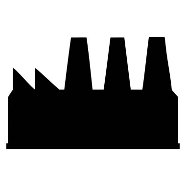 Fabrika silüeti vektör illüstrasyonu