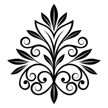 Çiçek Süsleme Vektörü İllüstrasyonu, Soyut Dekoratif Desen