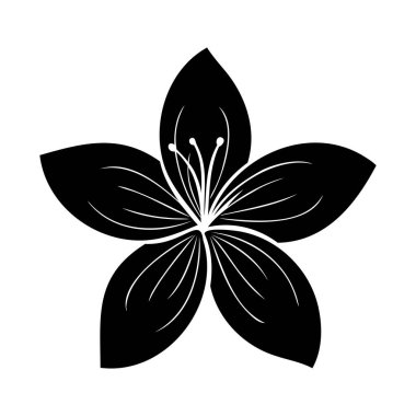 Lily Çiçeği Silüet Vektör Resimleri, Ayrıntılı Yapraklar