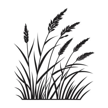 Çim siluet vektör çizim