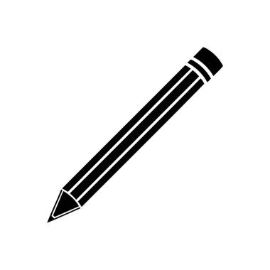 Basit Kalem Simgesi Siluet Vektörü İllüstrasyonu