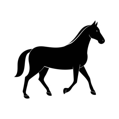Siyah At Yürüyüşü - Vektör İllüzyonu