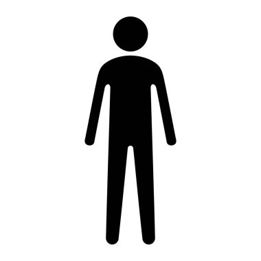 Erkek Şekil Sembol Siluet Vektör İllüstrasyonu