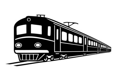Modern Elektrik Treni Silüeti - Vektör İllüstrasyonu