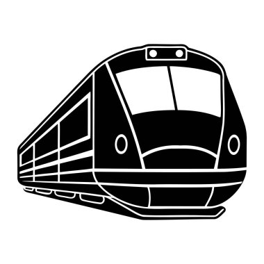 Modern Tren Silüeti Vektör İllüstrasyonu