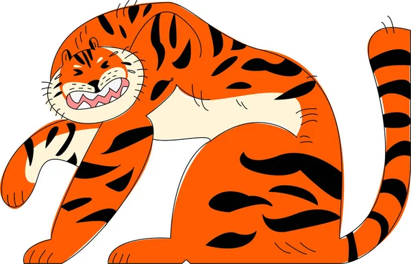 Ilustrace Vektorová Tygří Ilustrace Velký Červený Tygří Vektor — Stockový vektor