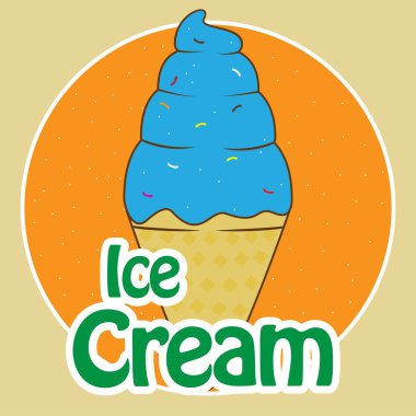 Kar efektli mavi dondurma külahı