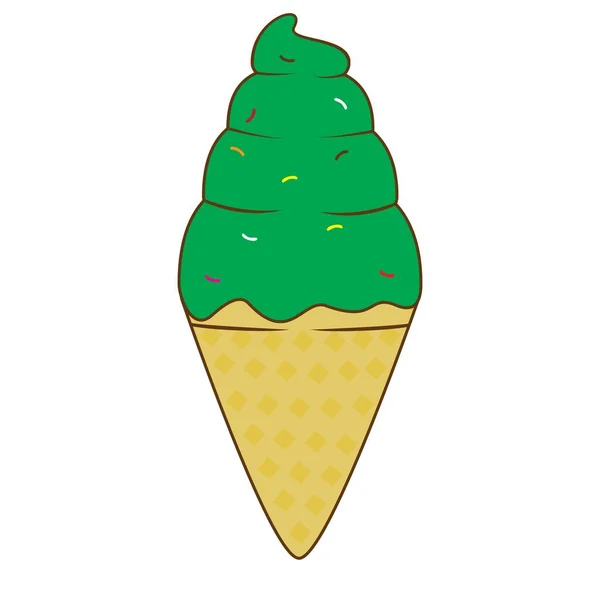 マチャアイスクリームコーンアイコンまたはロゴベクター — ストックベクタ