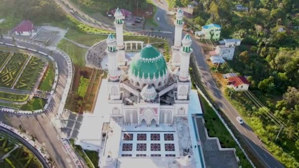 Syahrun Nur Grand Mosque South Tapanuli North Sumatra Indonesia Aerial — Stock Video