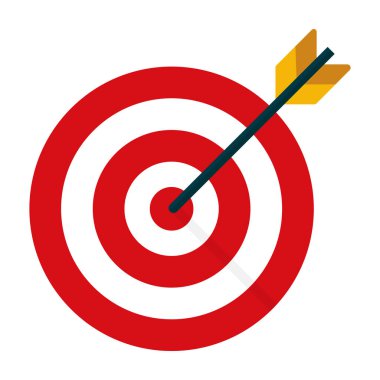 Archery target icon. Business marketing goal. Target focus symbol sign clipart