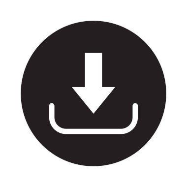 Simge Vektörü İndir. İndirme düğmesi. Dosya simgeleri vektörünü indir. Beyaz arkaplanda basit indirme simgesi izole edildi. Ok indirme simgesi. Vektör illüstrasyonu.