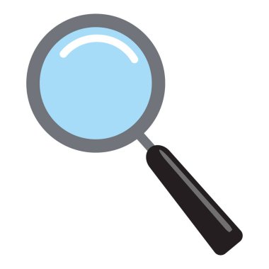 Büyütücü cam karikatür ikon vektör çizimi. Sevimli büyüteç çizgi film tarzı simgenin düz çizimi