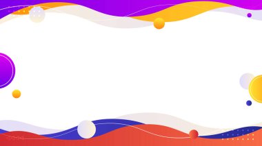 Gradyan Dalga Elementi ile Renkli Soyut Arkaplan. Pankart, kapak, poster, duvar kağıdı için şablon kullanımı, metin için alanı olan tasarım.