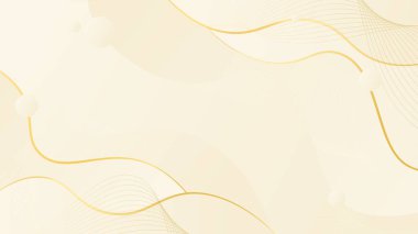 Altın Çizgili Zarif Dalgalı Lüks Bej Arka plan. Şablon Bayrağı, Güzellik Ürünleri, Web Sayfaları, Satış ve Etkinlikler İçin Kullan