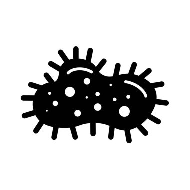 Mikrop ikonu. Bakteri simgesi. Hastalık molekülü. Enfeksiyon patojen hücresi. Mikrobiyo organizma kavramı, hastalık, hastalık, patojen