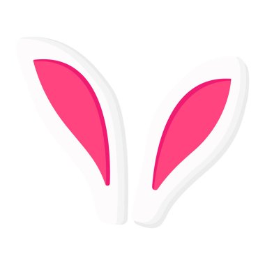 Paskalya tavşanı kulakları şablon ve dekorasyon için şeffaf arka planda izole edilmiş. Mutlu Paskalyalar