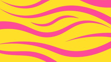 Pembe dalga desenli soyut sarı arkaplan